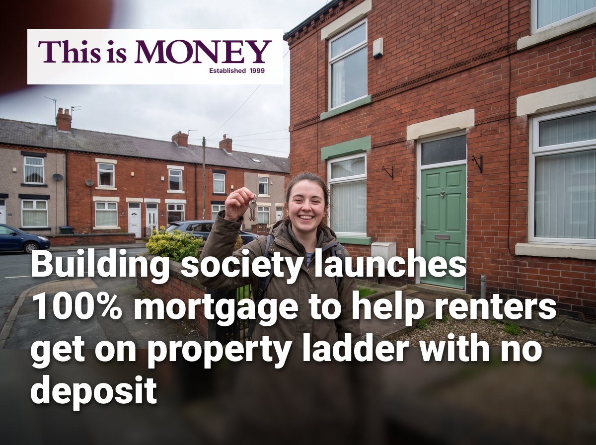 Building society launches 100% mortgage to help renters get on property ladder with no deposit