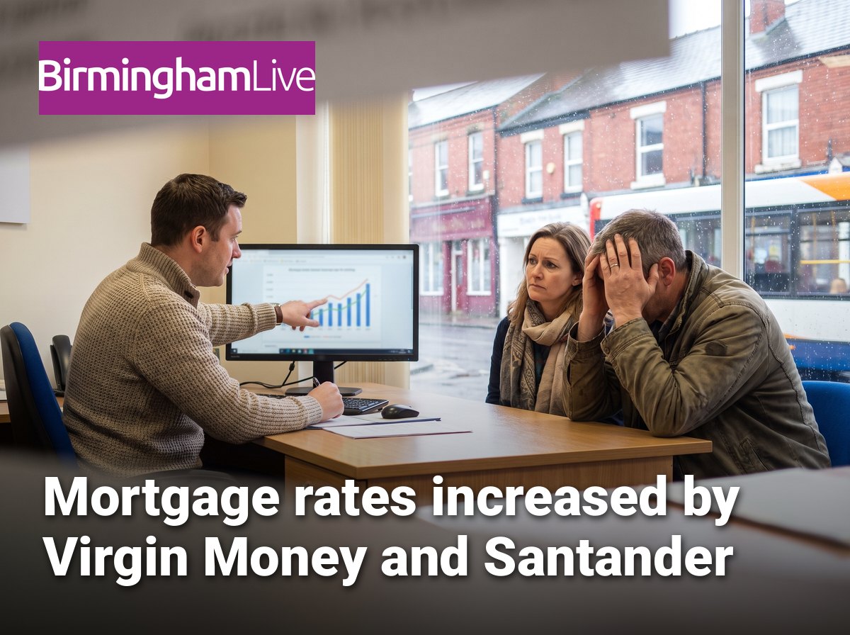 Mortgage rates increased by Virgin Money and Santander